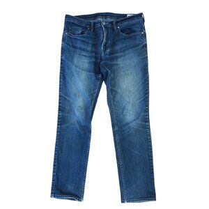 Buffalo David Bitton Jeans Mens Jackson Straight Stretch 34x32 Blue Denim Cotton